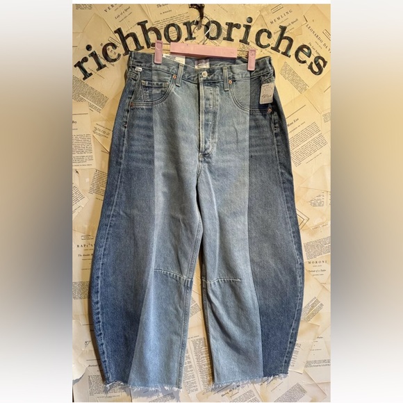 Free People Citizens Of Humanity Pieced Horseshoe Jeans Pieced Denim Fracture - Picture 7 of 8